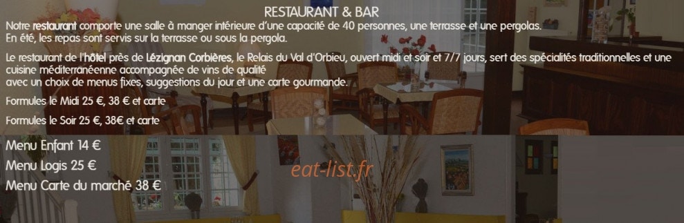 Le Relais du Val d'Orbieu — carte page 1