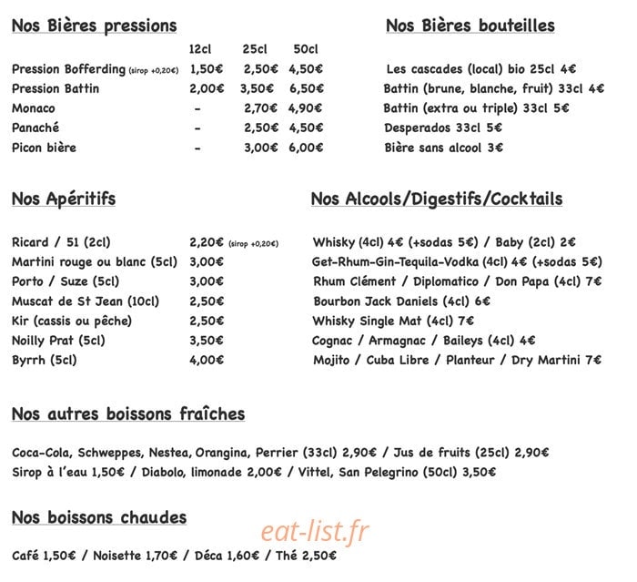 Le Comptoir des Epicurieux — carte page 4