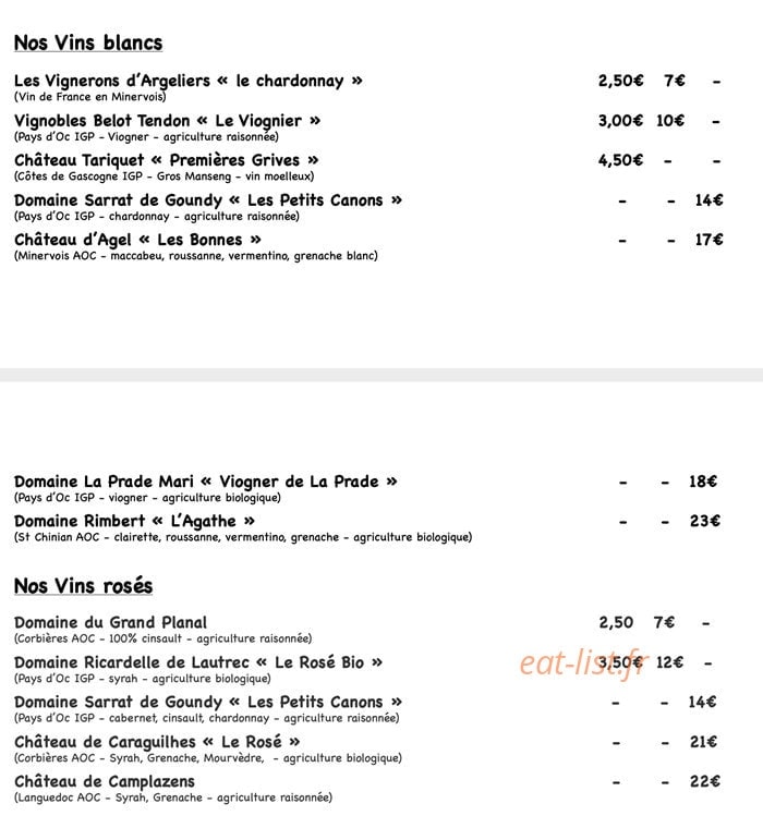 Le Comptoir des Epicurieux — carte page 3