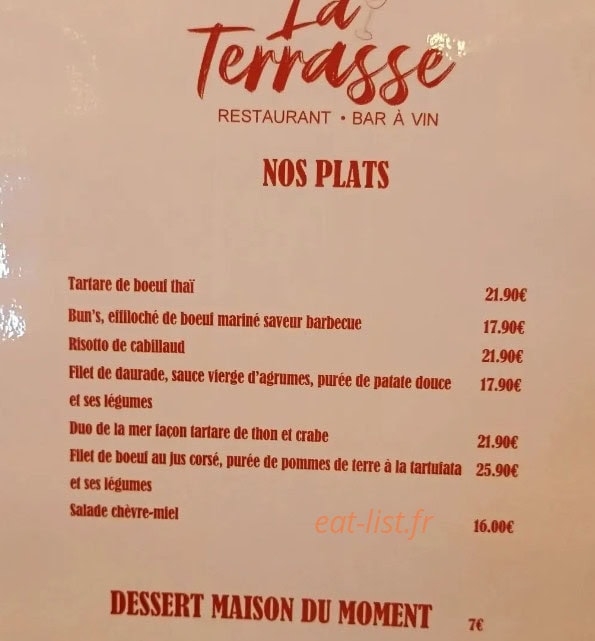 La Terrasse — carte page 1
