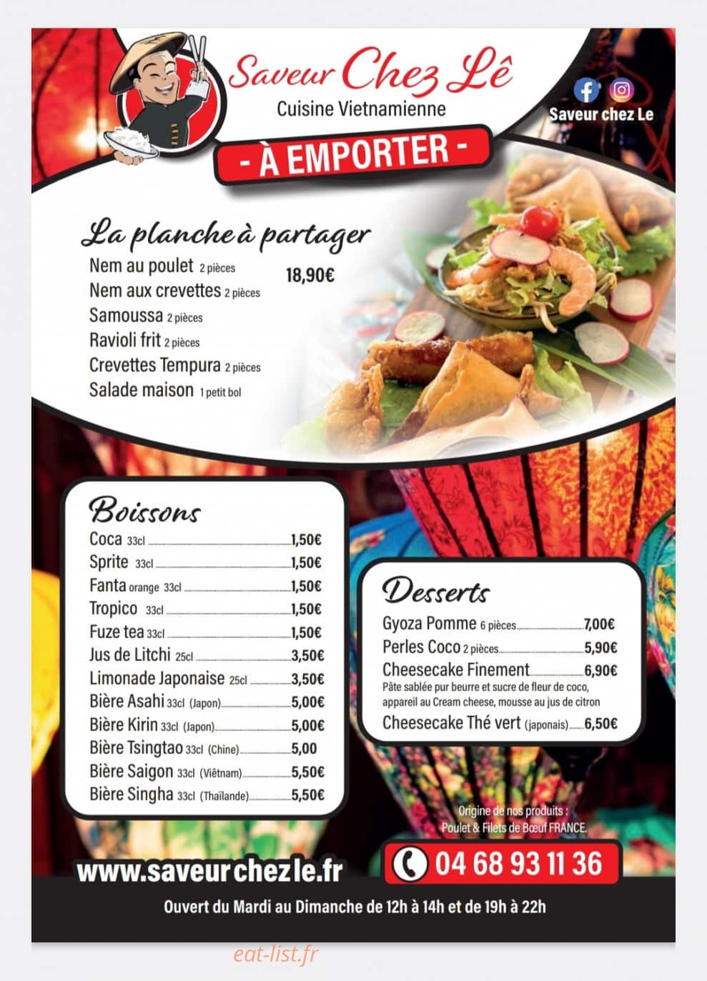 Saveur Chez Le — carte page 3