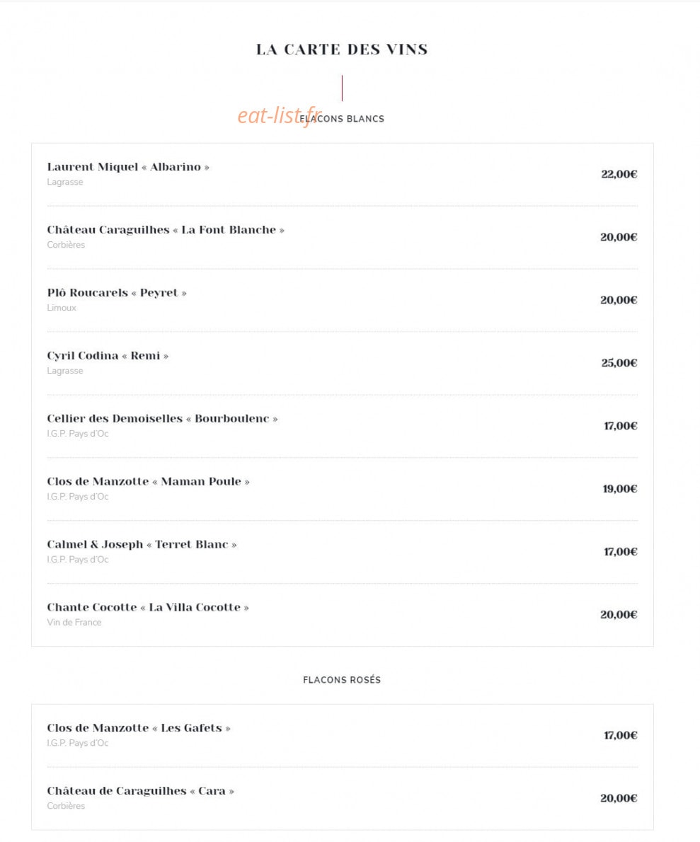 La Basse Cour — carte page 5