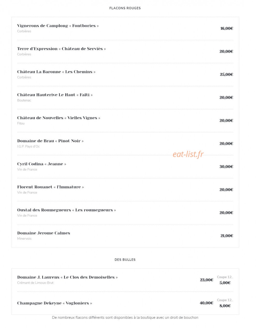 La Basse Cour — carte page 6