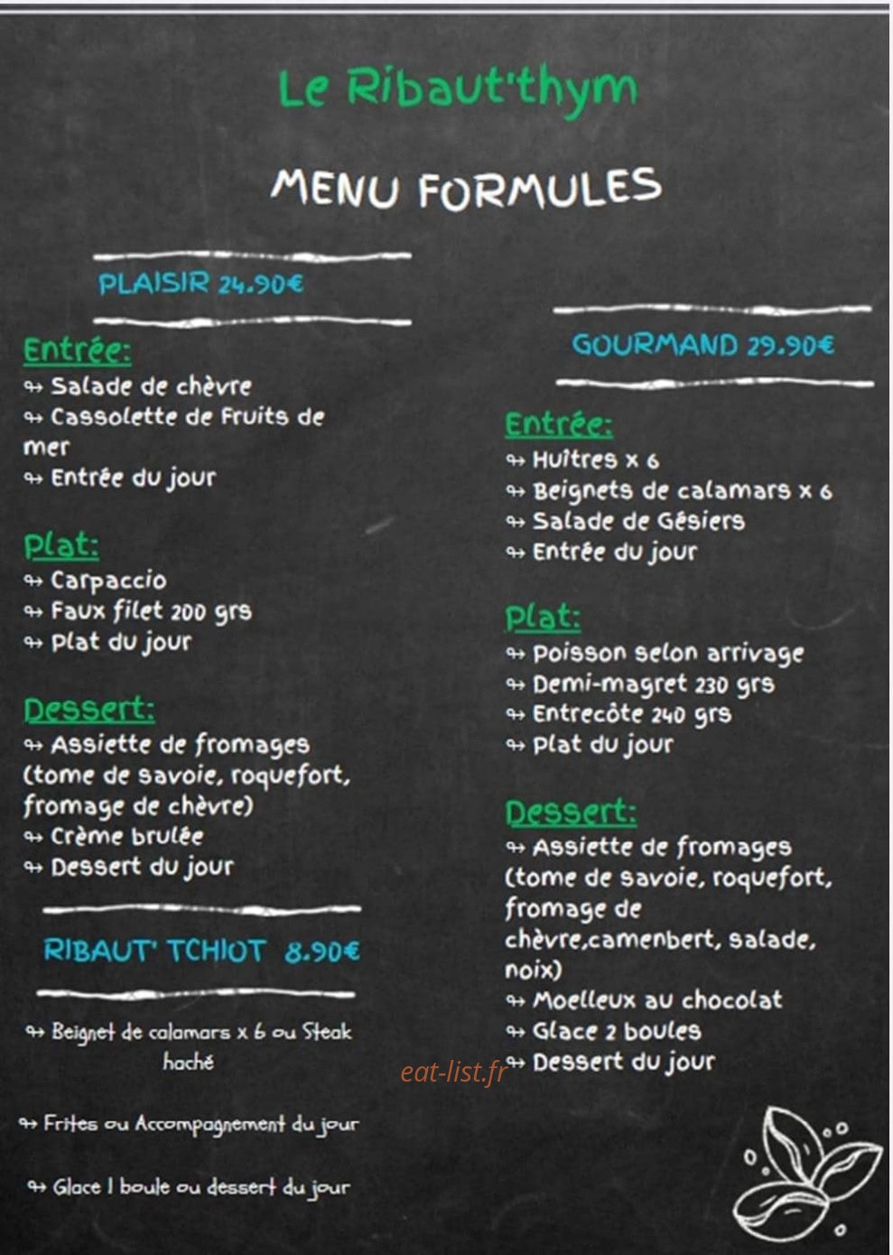 Le ribaut'thym — carte page 1