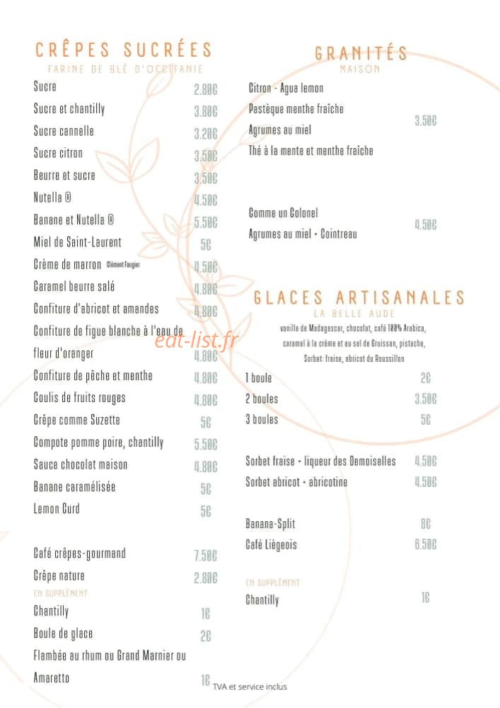 La Pergola — carte page 3