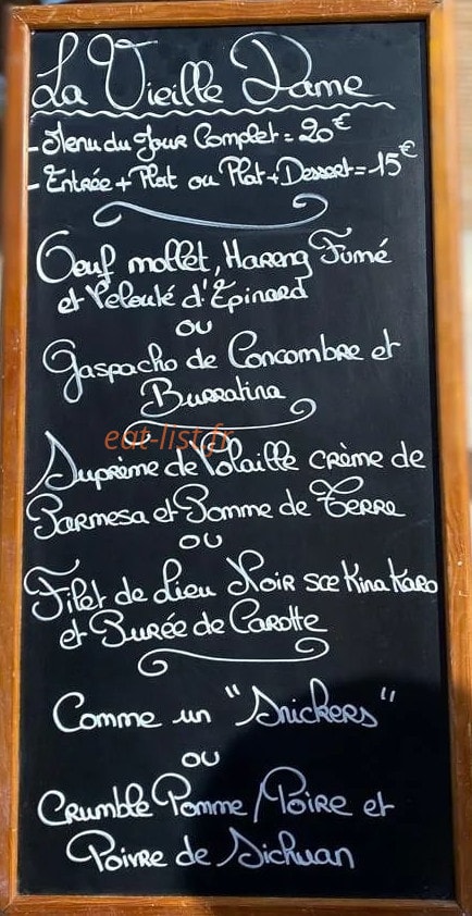 La Vieille Dame — carte page 1