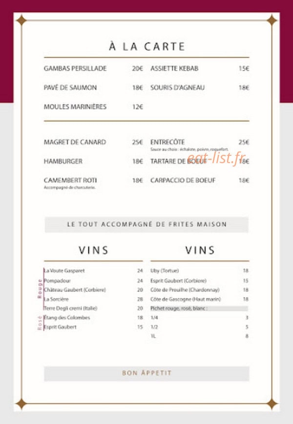 Café Restaurant de la place — carte page 2