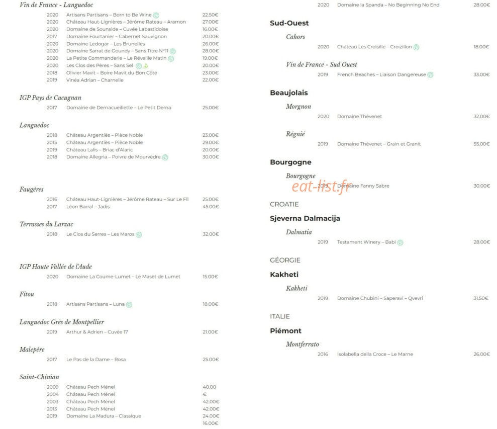 Vins De Dagne — carte page 4