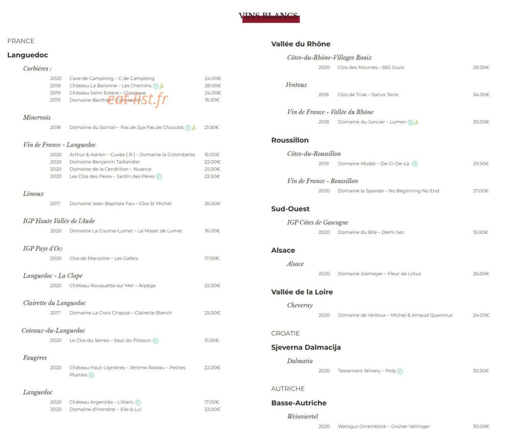 Vins De Dagne — carte page 5