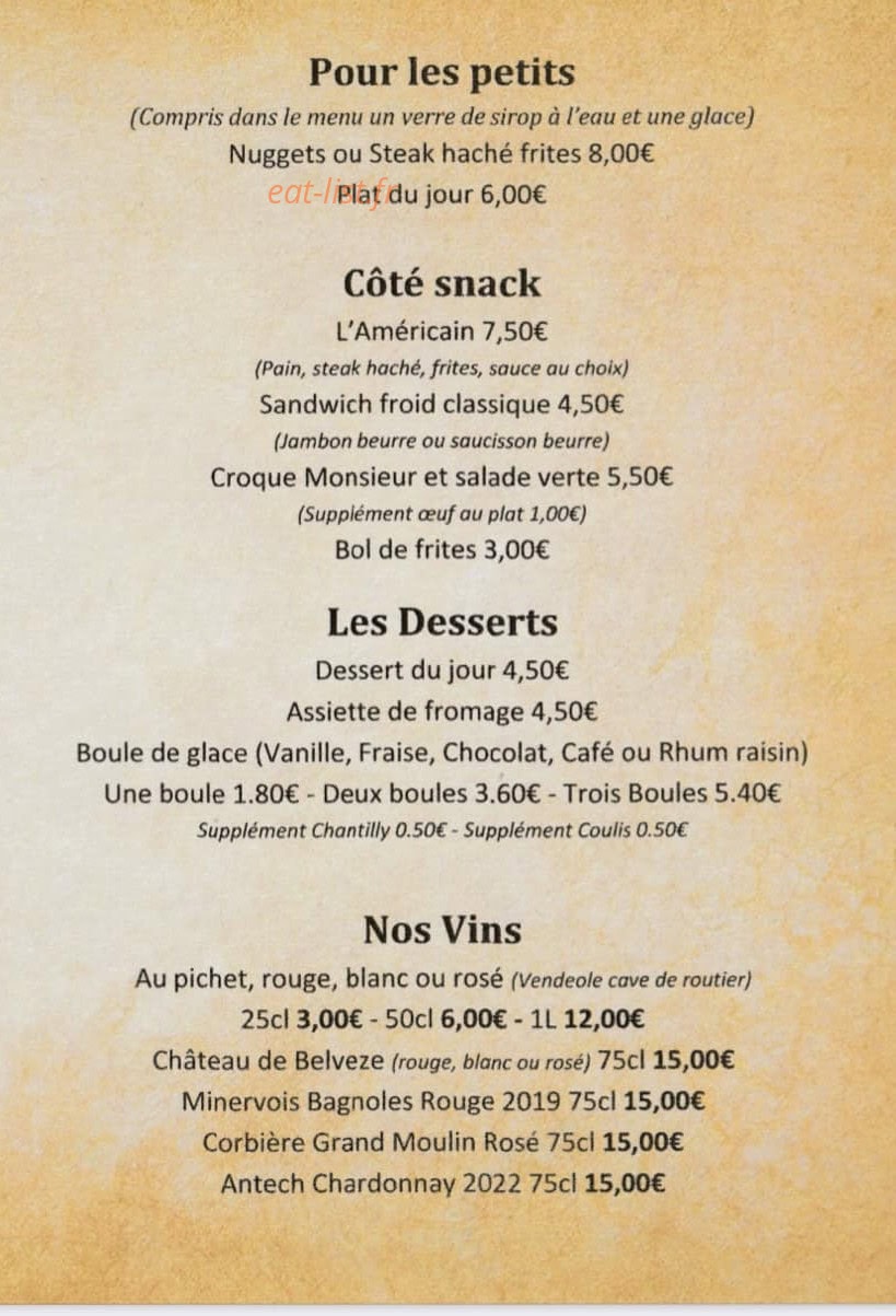 Le Chene Vert — carte page 2
