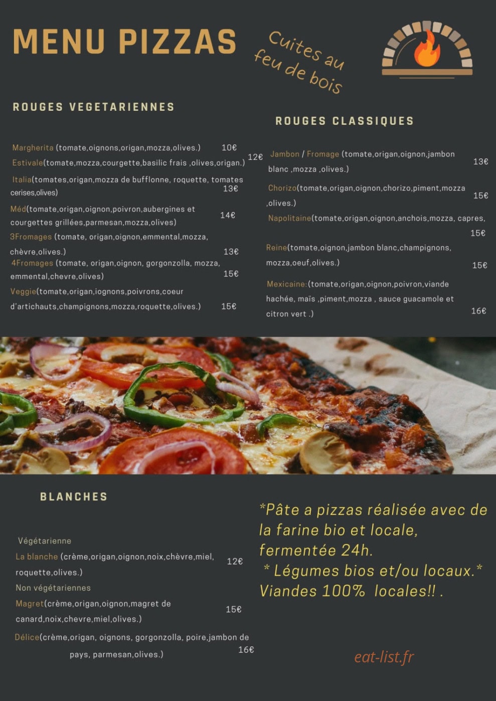 Carte et menu de Le Fournil à Val-du-Faby  — Les pizzas
