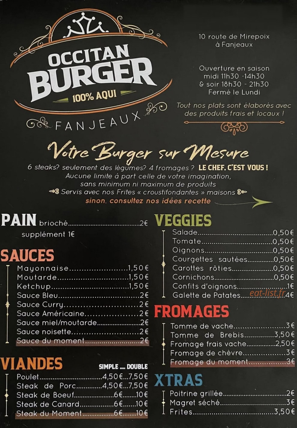 Occitan burger — carte page 1