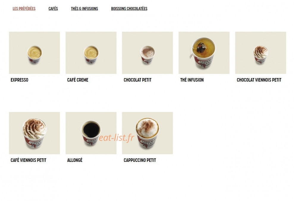 Brioche Dorée — carte page 17