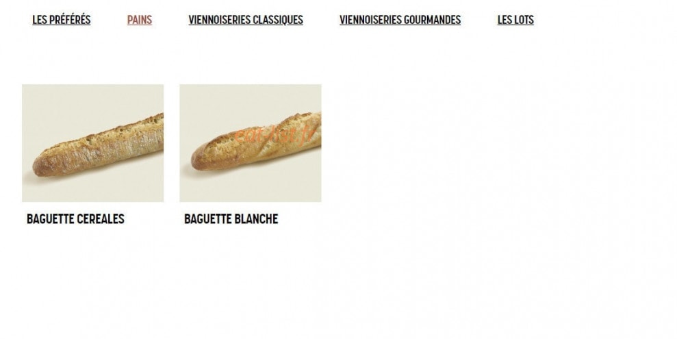 Brioche Dorée — carte page 8