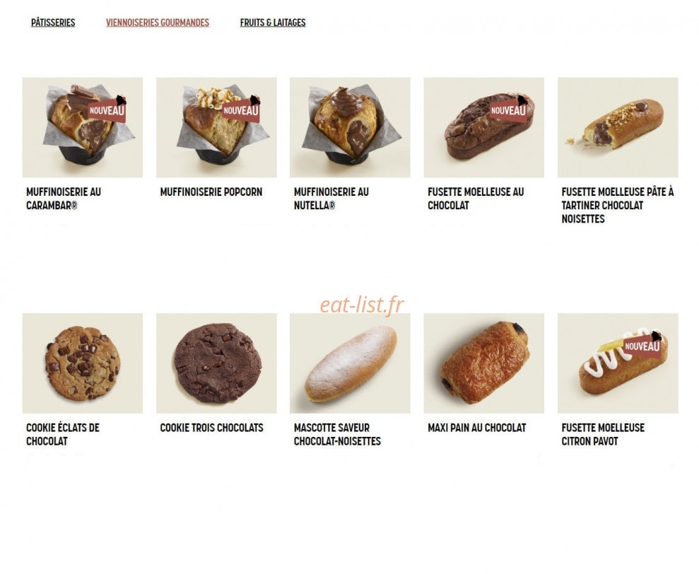 Brioche Dorée — carte page 5