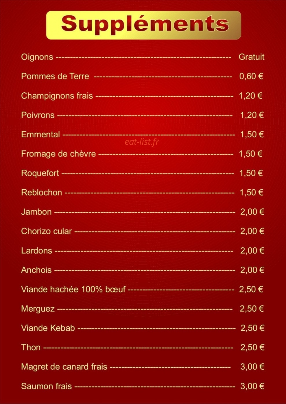 Pizzeria la 33 — carte page 2