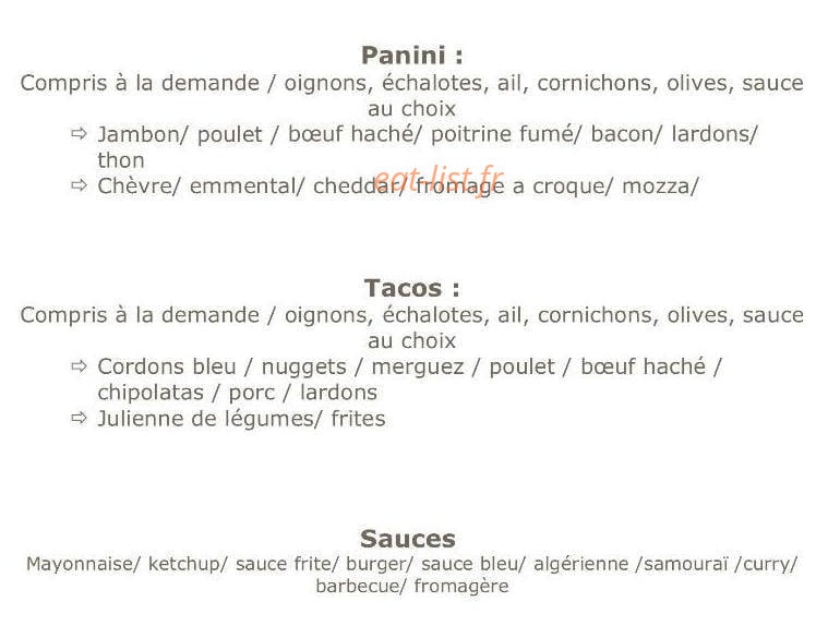 Le budy snack — carte page 2
