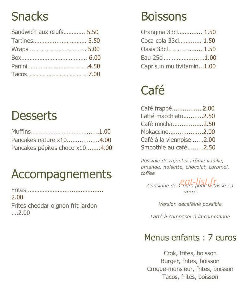 Le budy snack — carte page 4