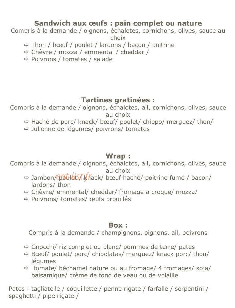 Le budy snack — carte page 3
