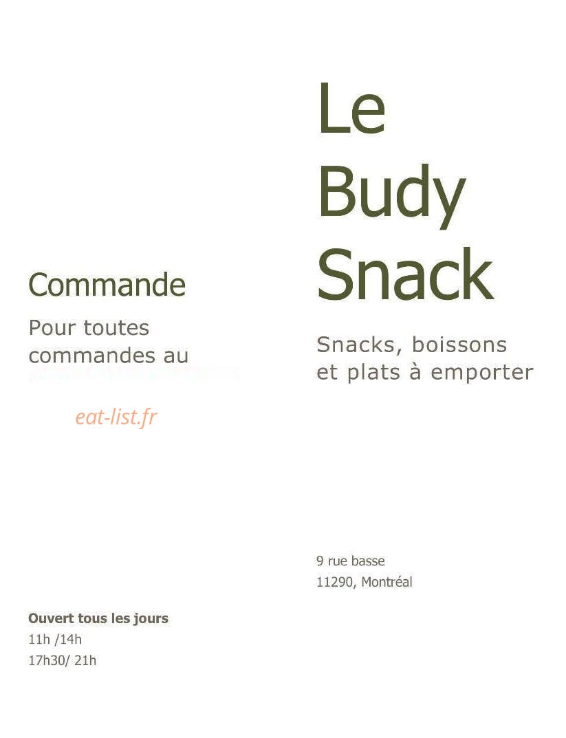 Le budy snack — carte page 1