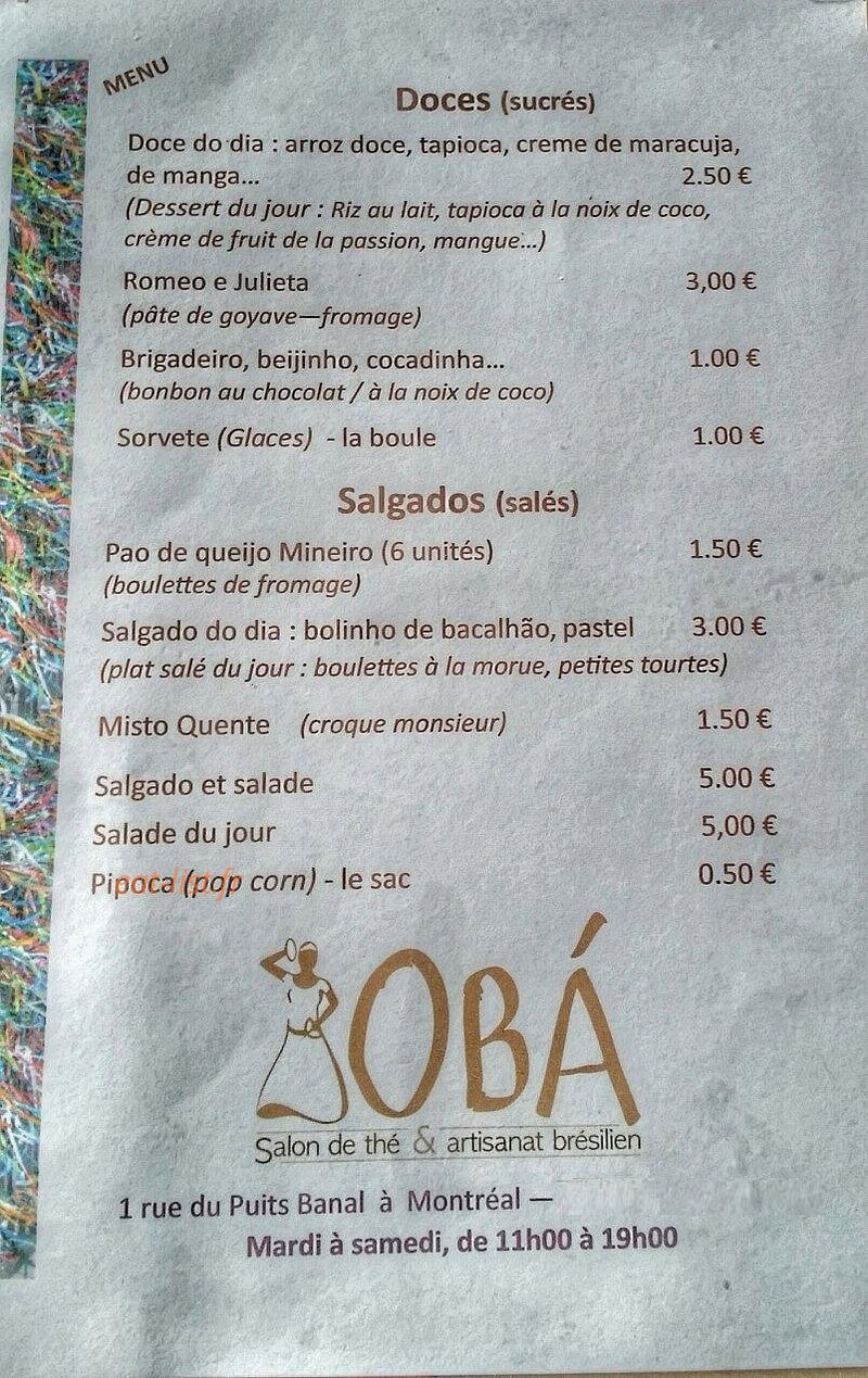 OBÀ — carte page 1