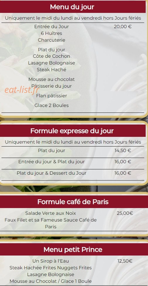Le Grand Café — carte page 1