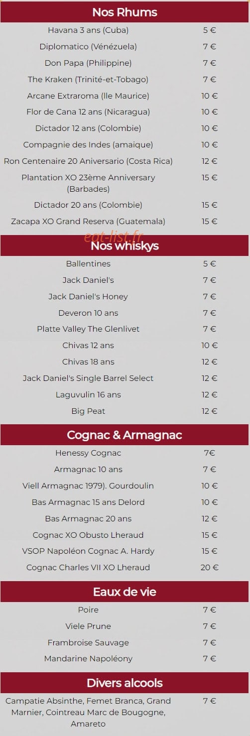 Le Grand Café — carte page 16