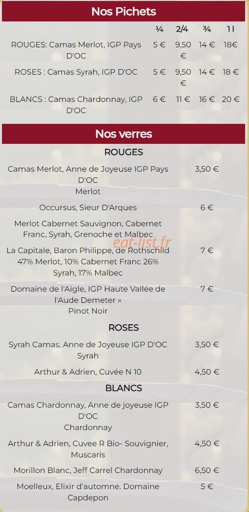 Le Grand Café — carte page 10