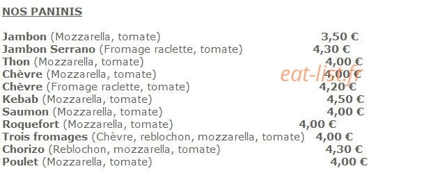 Pizza Shop — carte page 3