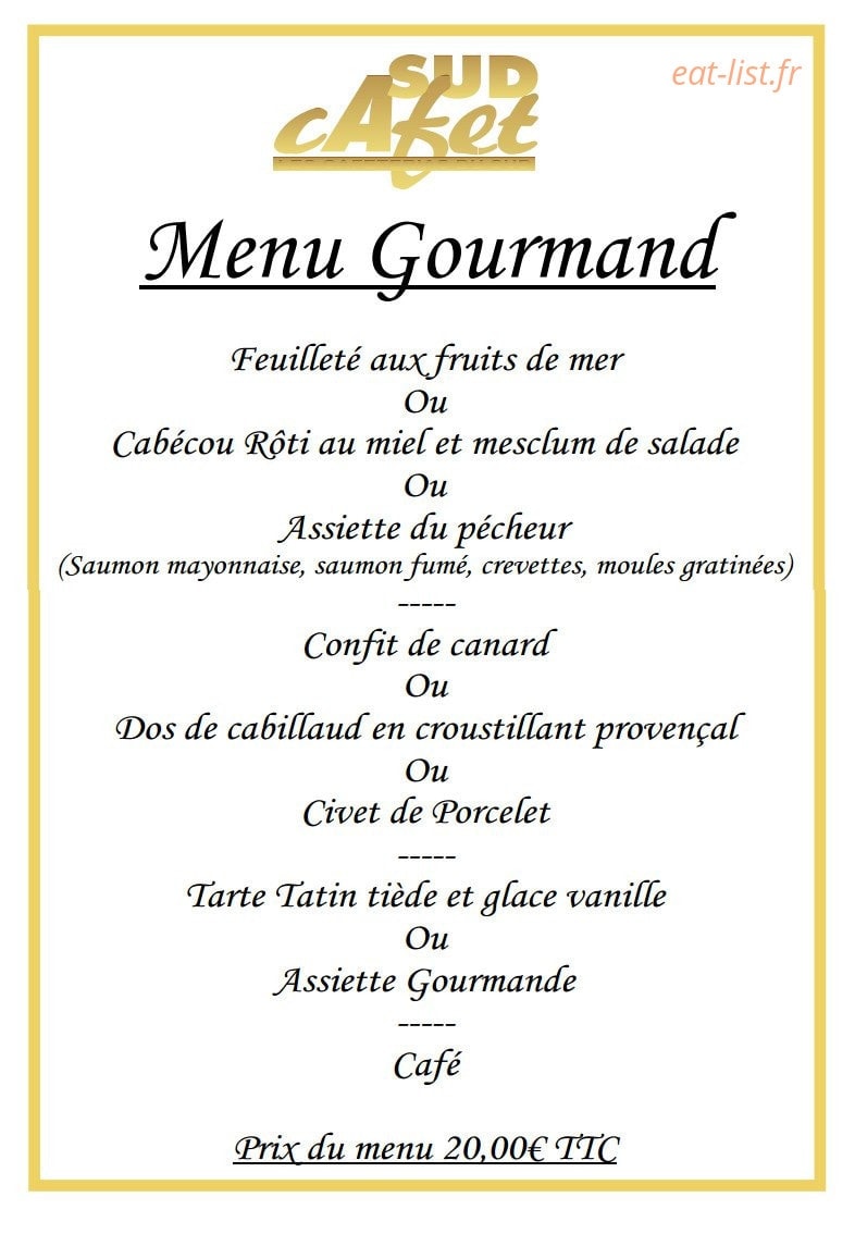 Sud cafet — carte page 10
