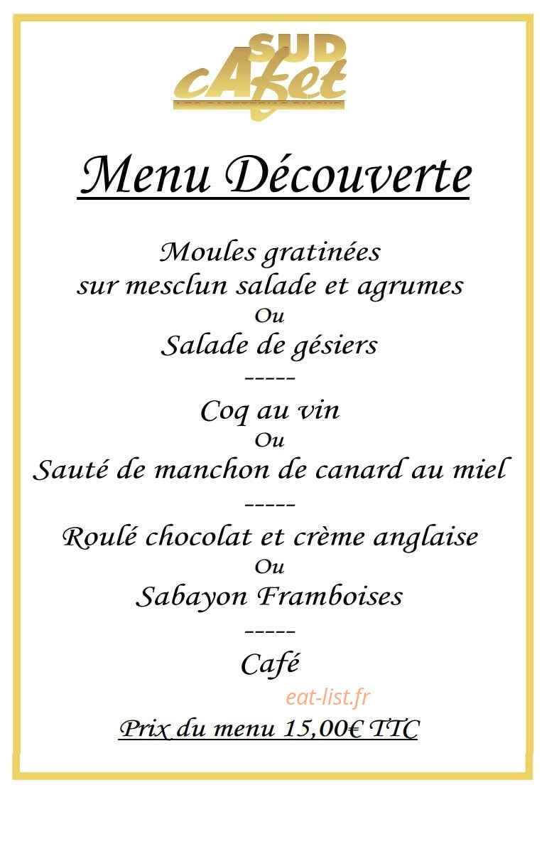 Sud cafet — carte page 9