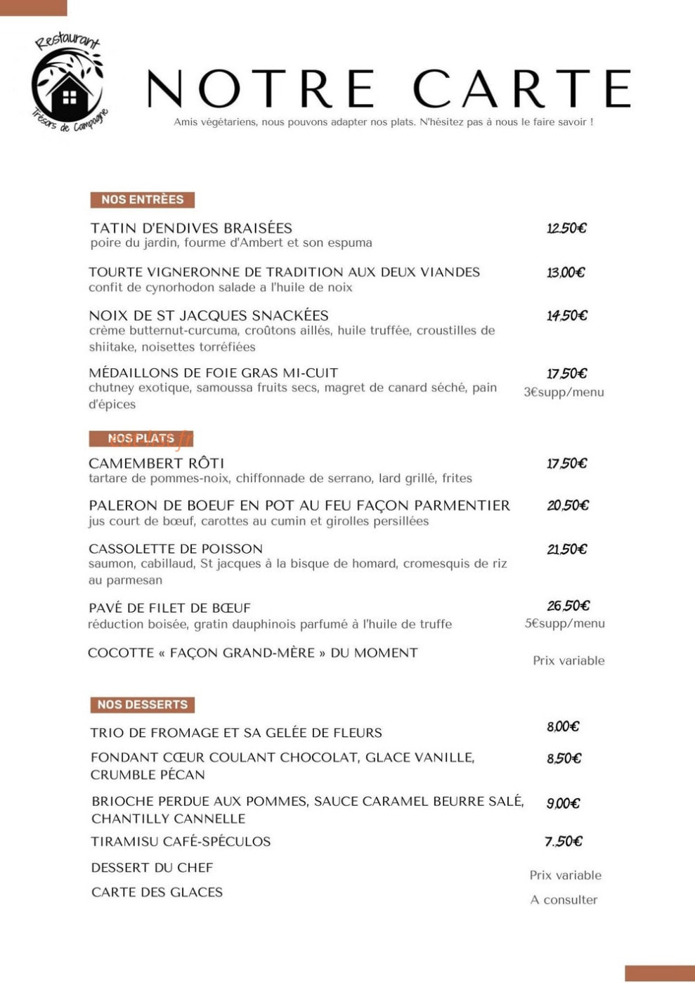 Trésors de Campagne — carte page 1