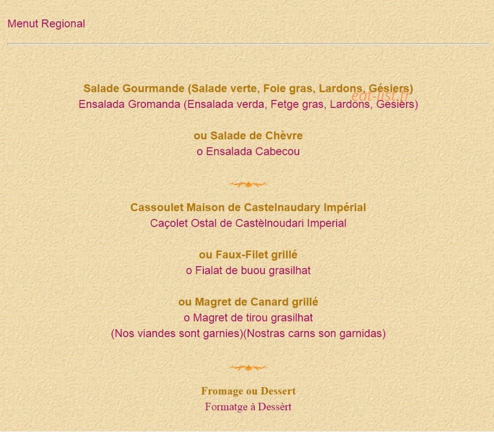 Hostellerie Etienne — carte page 4
