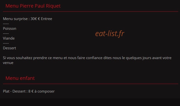 Le Relais de Riquet — carte page 3