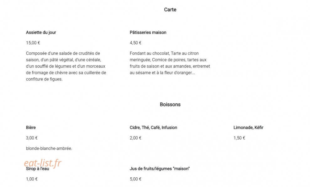 Chez Cécile — carte page 1