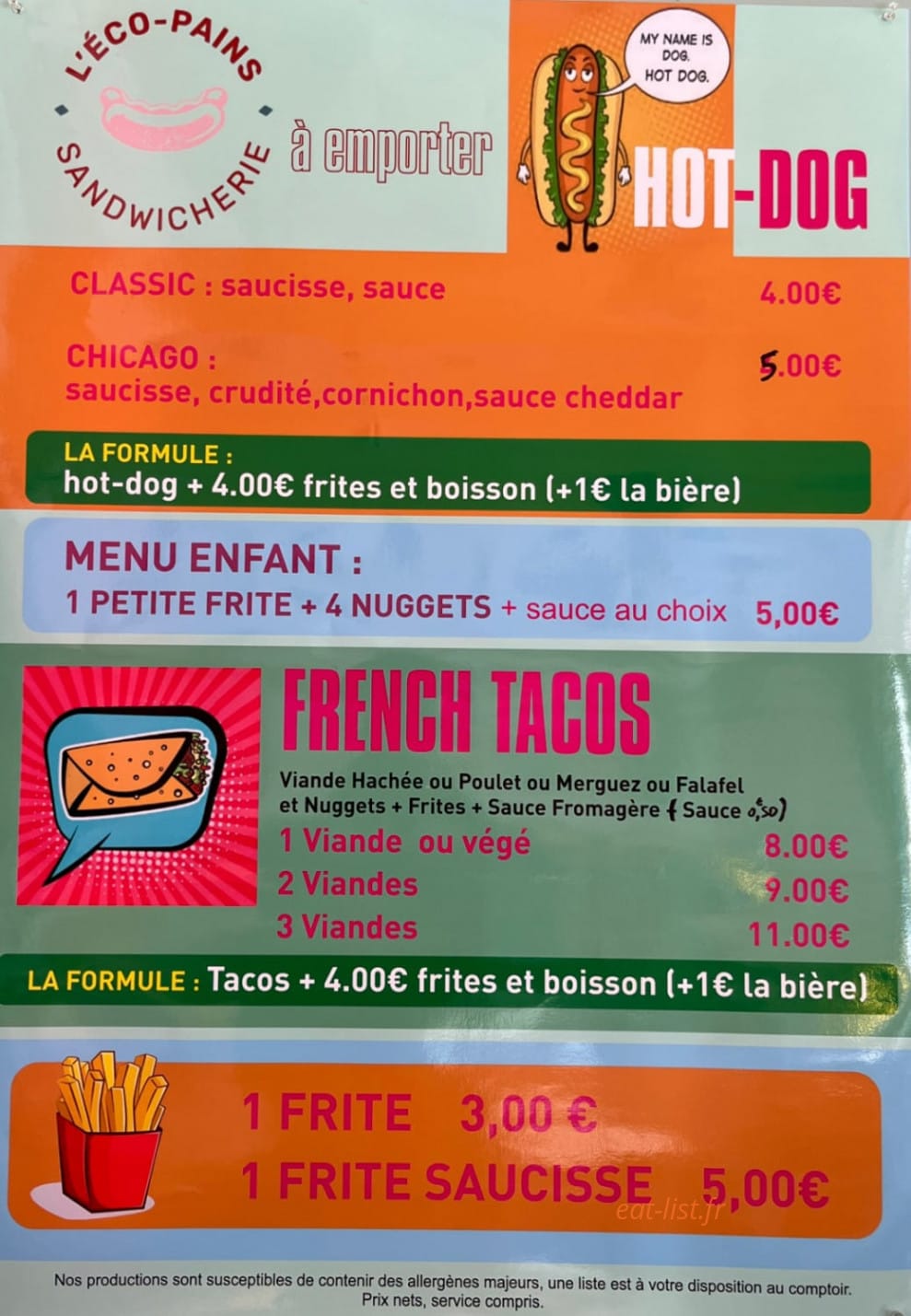 L'Éco-Pains — carte page 1