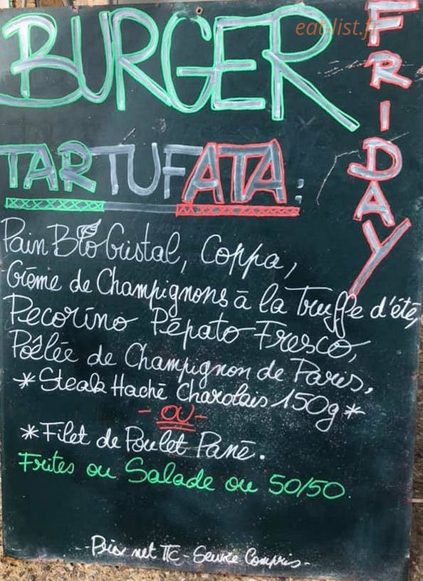 Bar du Vigneron — carte page 1
