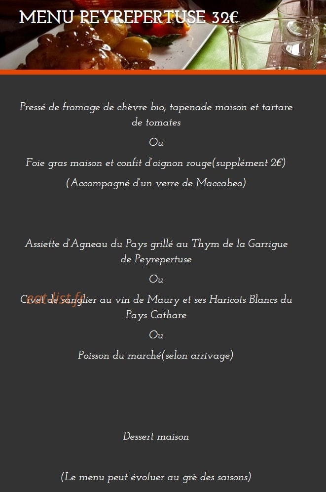 Auberge du Moulin — carte page 2