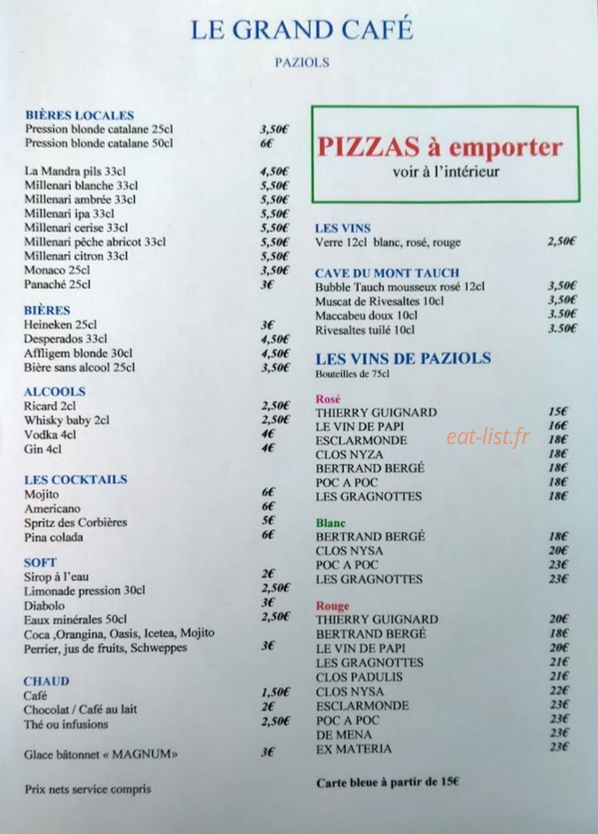 Le Grand Café — carte page 2