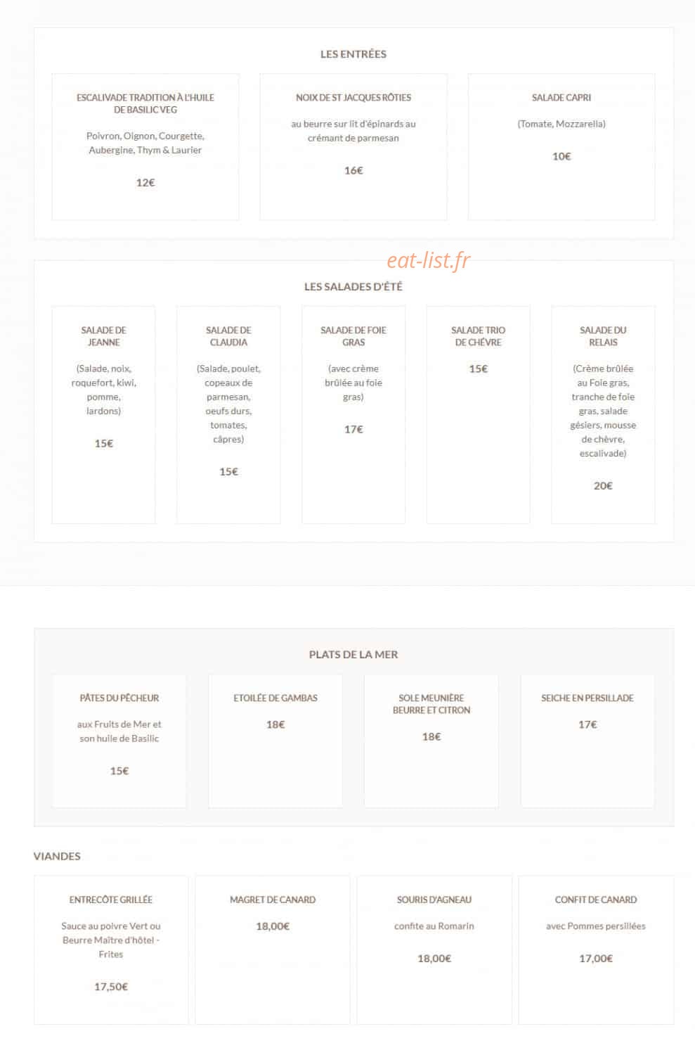 Le Relais D'aguilar — carte page 2