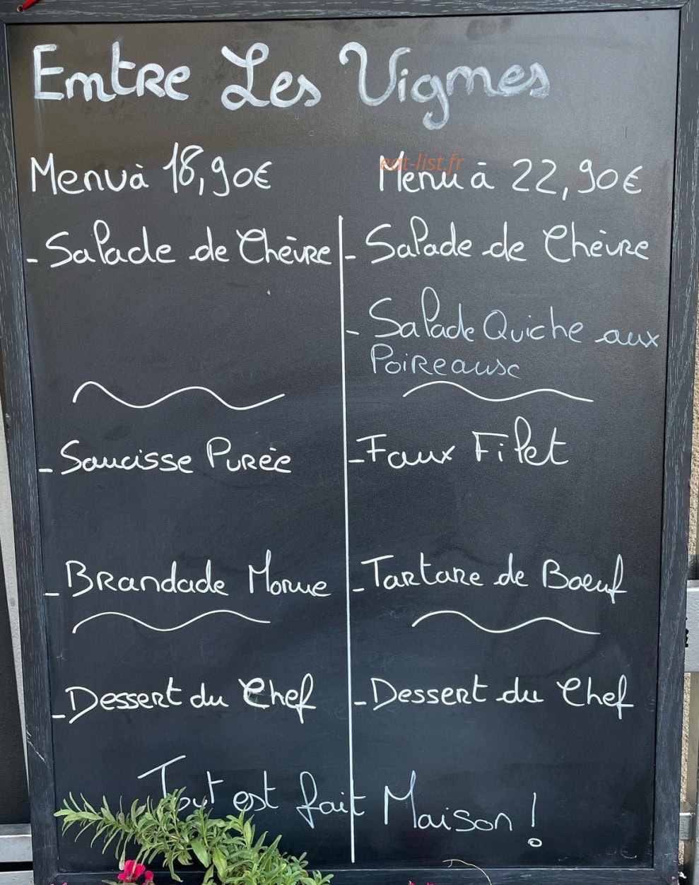 Entre Les Vignes — carte page 1