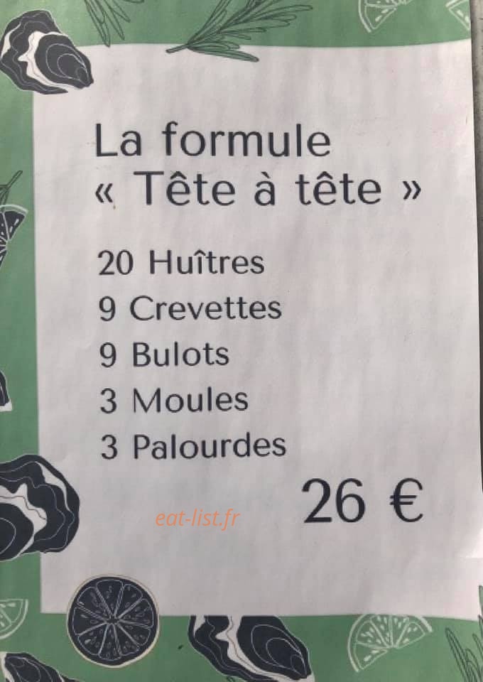 Carte et menu de 13 à la Douzaine à Leucate — La formule