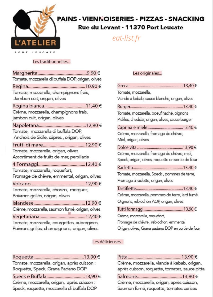 L'atelier — carte page 1