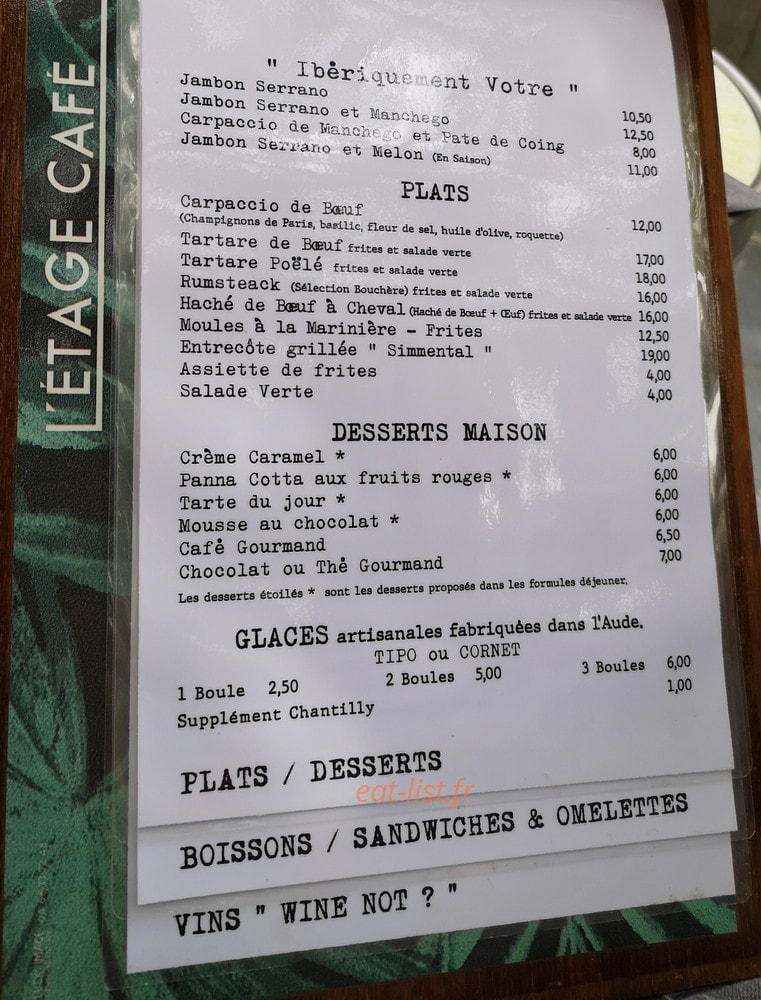 L'etage — carte page 1