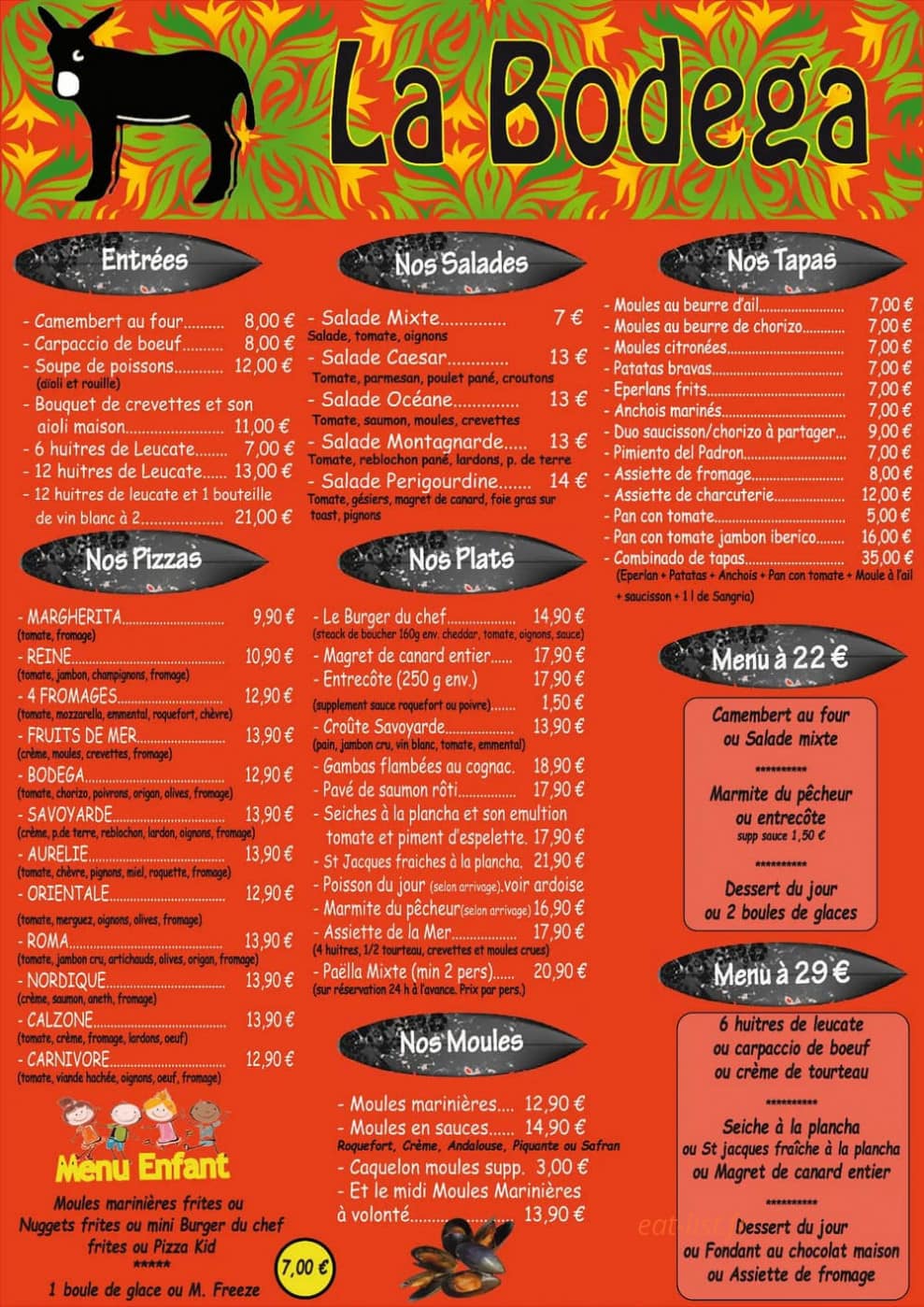 La Bodega — carte page 1