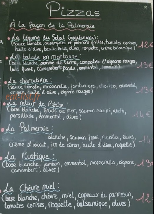 La Palmeraie — carte page 2