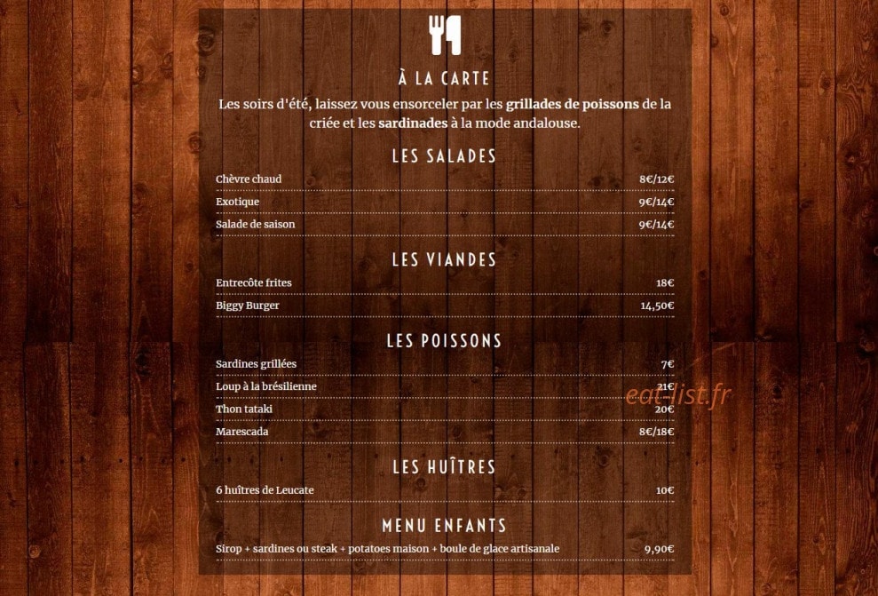 La Sardine — carte page 1
