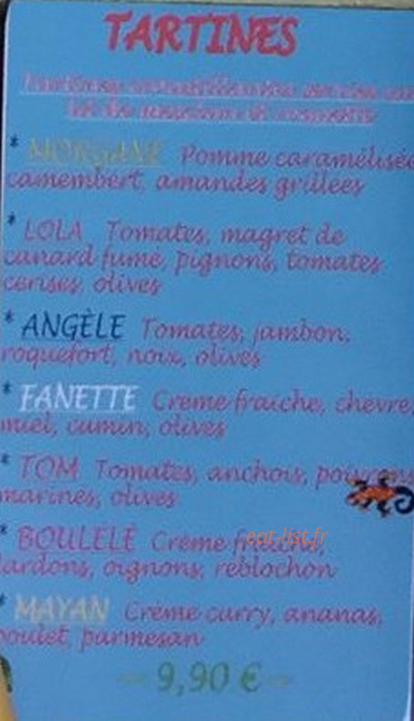 Le Gecko Bleu — carte page 2