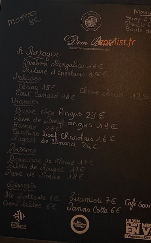 Le Patio — carte page 1