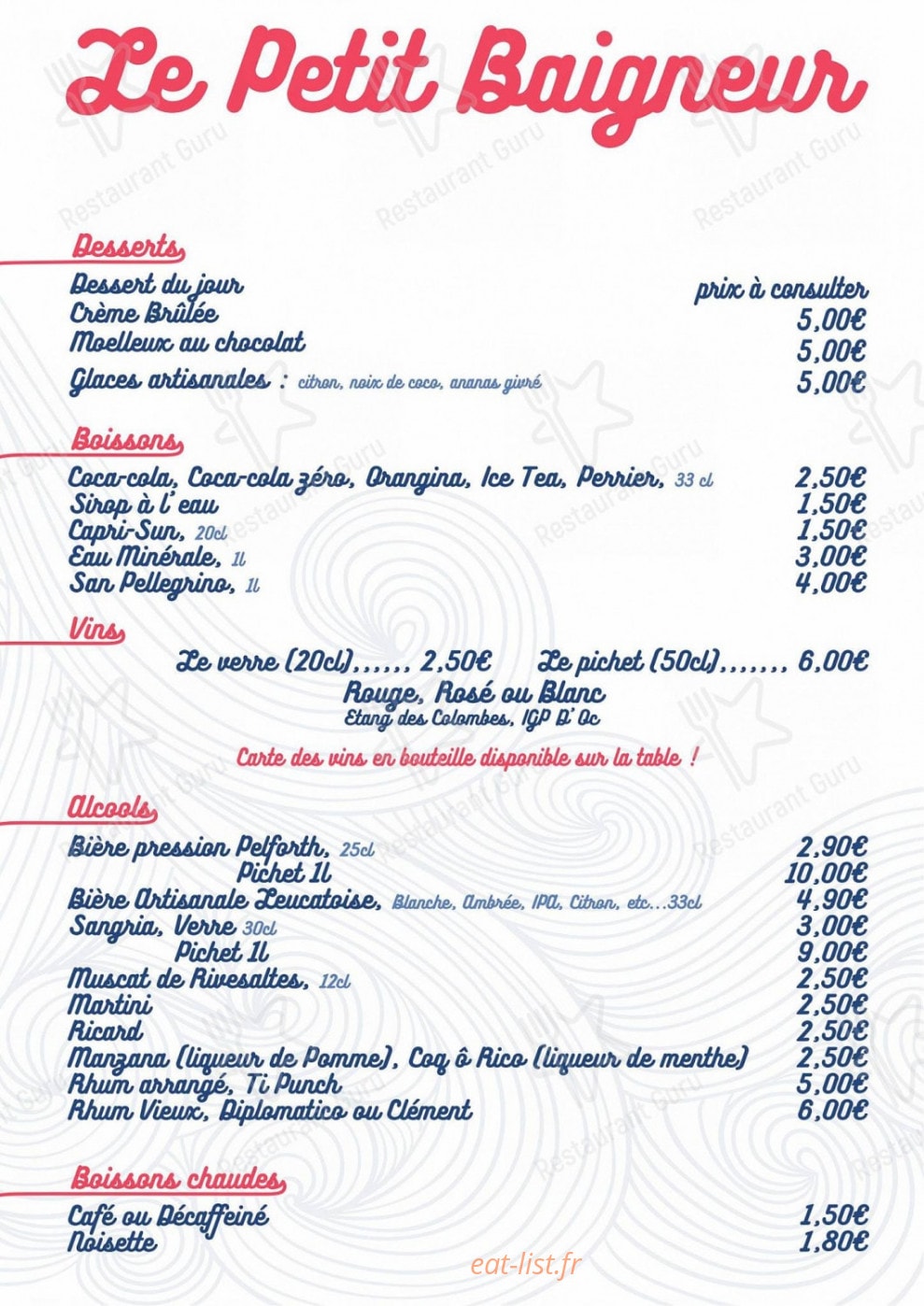 Le Petit Baigneur — carte page 1